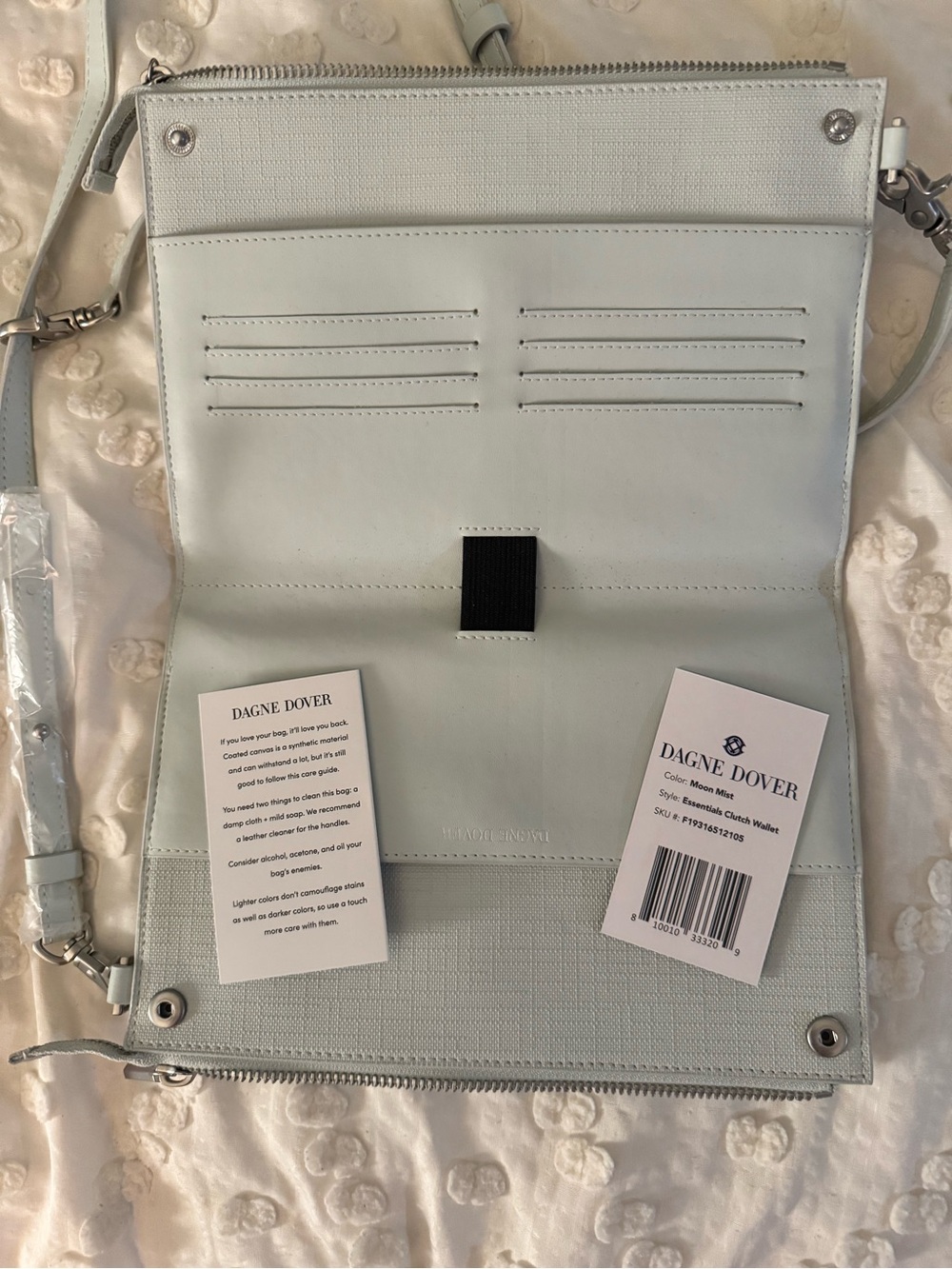 Dagne Dover moon mist essentials clutch wallet Crossbody NWT